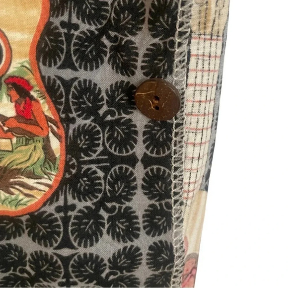 Hilo Hattie Men's Hawaiian Ukulele Print Short Sleeve Aloha Shirt Size L - Picture 5 of 8